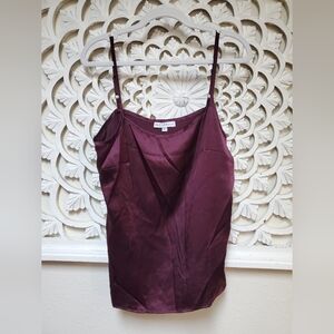 INCLAN Studio Houston 100% Silk Wine Colored Camisole Large NWOT